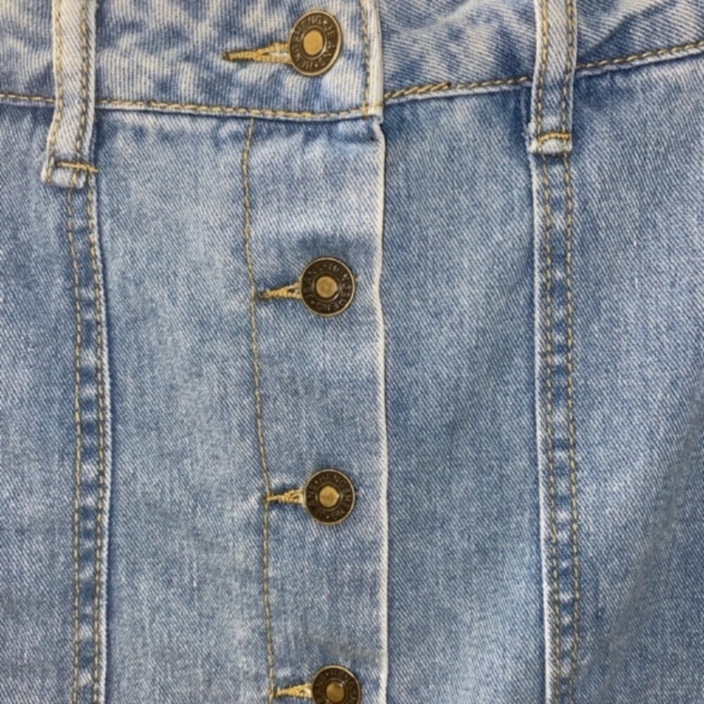 SHEIN Button-Up Denim Blue Jean Mini Skirt w/Pockets Women’s Size MEDIUM - Picture 7 of 13